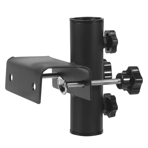 Eyoulife Sonnenschirmhalter Balkongeländer Einstellbar Sonnenschirm Halterung Balkon Stark Stabil Schirmhalterung Balkongeländer für 2–4 cm Schirmstange 0,5–6,2 cm Breites Geländer von Eyoulife