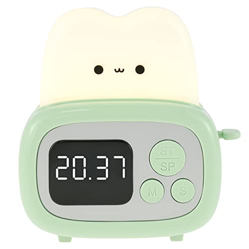 Eyoulife Toaster Light mit Zeitmanagement Tool LED Nachtlicht, Cute Toast Wecker Lauter Ton 12 Formate, Kinderzimmer Deko, Digital Wecker Kinder für Babys Jungen Mädchen Altere(Grün) von Eyoulife
