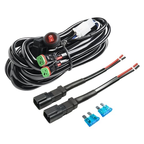 Eyourlife 180W/10Ft Kabelbaum Kabelsatz Relais Adapter für KFZ Scheinwerfer Arbeitsscheinwerfer Tagfahrleuchten Lichtleisten (für 2 Lampe max. 180W, 3m) von Eyourlife