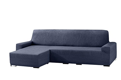 Eysa Aquiles elastisch Sofa überwurf Chaise Longue kurzer arm Links, frontalsicht, Farbe 03-blau, Polyester-Baumwolle, 43 x 37 x 14 cm von Eysa