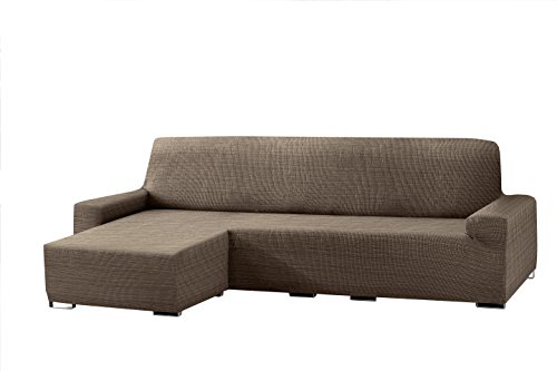 Eysa Aquiles elastisch Sofa überwurf Chaise Longue kurzer arm Links, frontalsicht, Farbe 07-braun, Polyester-Baumwolle, 43 x 37 x 14 cm von Eysa