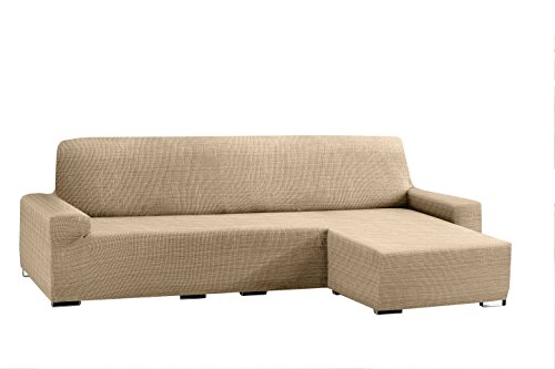 Eysa Aquiles elastisch Sofa überwurf Chaise Longue kurzer arm rechts, frontalsicht, Farbe 01-beige, Polyester-Baumwolle, 43 x 37 x 14 cm von Eysa