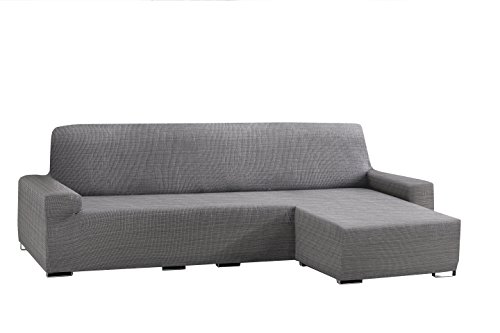 Eysa Aquiles elastisch Sofa überwurf Chaise Longue kurzer arm rechts, frontalsicht, Farbe 06-grau, Polyester-Baumwolle, 43 x 37 x 14 cm von Eysa