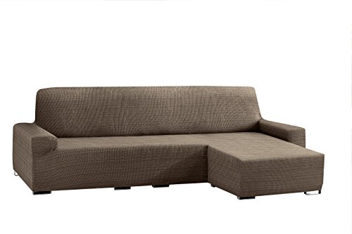 Eysa Aquiles elastisch Sofa überwurf Chaise Longue kurzer arm rechts, frontalsicht, Farbe 07-braun, Polyester-Baumwolle, 43 x 37 x 14 cm von Eysa