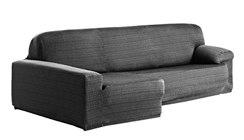 Eysa Aquiles elastisch Sofa überwurf Chaise Longue Links, frontalsicht, Farbe 06-grau, Polyester-Baumwolle, 43 x 37 x 14 cm von Eysa