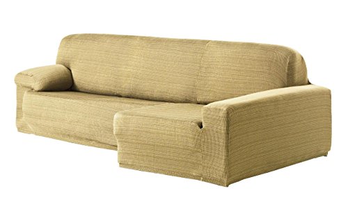 Eysa Aquiles elastisch Sofa überwurf Chaise Longue rechts, frontalsicht, Farbe 01-beige, Polyester-Baumwolle, 43 x 37 x 14 cm von Eysa