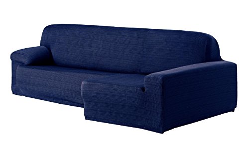 Eysa Aquiles elastisch Sofa überwurf Chaise Longue rechts, frontalsicht, Farbe 03-blau, Polyester-Baumwolle, 43 x 37 x 14 cm von Eysa