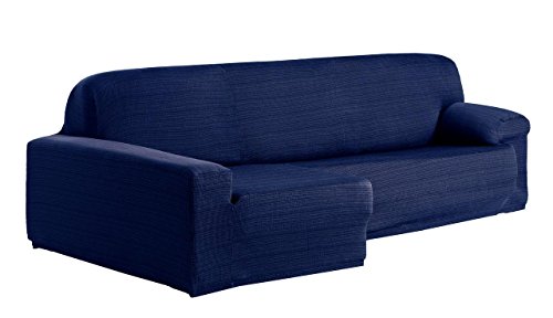 Eysa Aquiles elastisch Sofa überwurf Chaise Longue Links, frontalsicht, Farbe 03-blau, Polyester-Baumwolle, 43 x 37 x 14 cm von Eysa