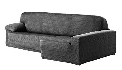 Eysa Aquiles elastisch Sofa überwurf Chaise Longue rechts, frontalsicht, Farbe 06-grau, Polyester-Baumwolle, 43 x 37 x 14 cm von Eysa