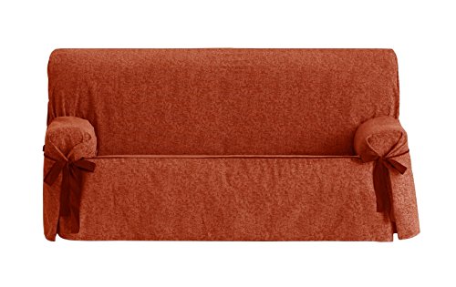 Eysa Dream nicht elastisch mit krawatten sofa überwurf 3 sitzer, Chenille, Orange (39-orange),70 x 110 x 230 cm, 1 Einheit von Eysa