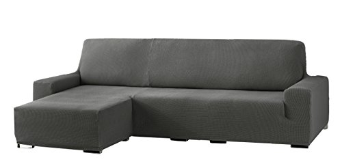 Eysa Cora bielastisch Sofa überwurf Chaise Longue kurzer arm Links, frontalsicht, Farbe 06-grau, Polyester-Baumwolle, 39 x 35 x 19 cm von Eysa