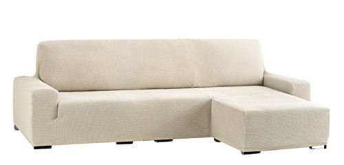Eysa Cora bielastisch Sofa überwurf Chaise Longue kurzer arm rechts, frontalsicht, Farbe 00-Ecru, Polyester-Baumwolle, 39 x 35 x 19 cm von Eysa