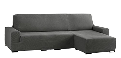 Eysa Cora bielastisch Sofa überwurf Chaise Longue kurzer arm rechts, frontalsicht, Farbe 06-grau, Polyester-Baumwolle, 39 x 35 x 19 cm von Eysa