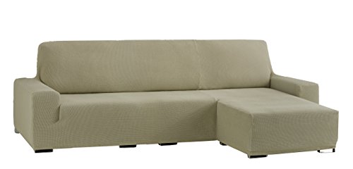 Eysa Cora bielastisch Sofa überwurf Chaise Longue kurzer arm rechts, frontalsicht, Farbe 11-leinen, Polyester-Baumwolle, Beige, 39 x 35 x 19 cm von Eysa
