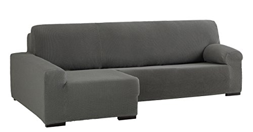 Eysa Cora bielastisch Sofa überwurf Chaise Longue Links, frontalsicht, Farbe 06-grau, Polyester-Baumwolle, 39 x 35 x 19 cm von Eysa