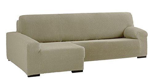 Eysa Cora bielastisch Sofa überwurf Chaise Longue Links, frontalsicht, Farbe 11-leinen, Polyester-Baumwolle, Beige, 39 x 35 x 19 cm von Eysa