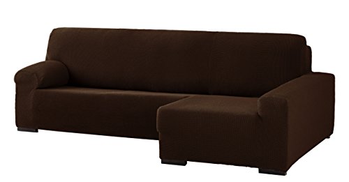 Eysa Cora bielastisch Sofa überwurf Chaise Longue rechts, frontalsicht, Farbe 07-braun, Polyester-Baumwolle, 39 x 35 x 19 cm von Eysa