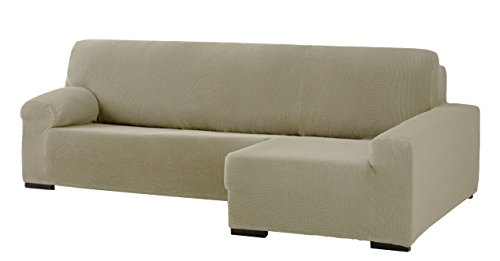 Eysa Cora bielastisch Sofa überwurf Chaise Longue rechts, frontalsicht, Farbe 11-leinen, Polyester-Baumwolle, Beige, 39 x 35 x 19 cm von Eysa