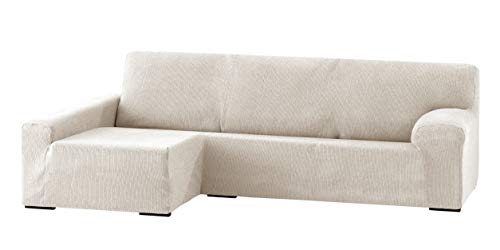 Eysa Dorian elastisch Sofa überwurf Chaise Longue Links, frontalsicht, Chenille, 00-Ecru, 43 x 17 x 37 cm von Eysa