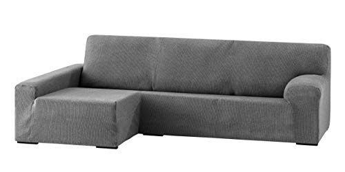 Eysa Dorian elastisch Sofa überwurf Chaise Longue Links, frontalsicht, Chenille, 6-grau, 43 x 17 x 37 cm von Eysa