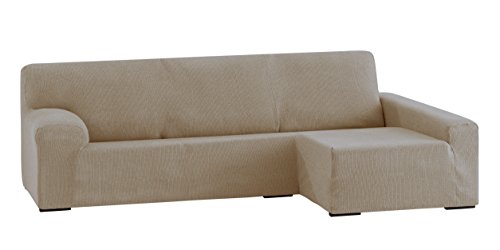 Eysa Dorian elastisch Sofa überwurf Chaise Longue rechts, frontalsicht, Chenille, 11-beige, 37 x 17 x 29 cm von Eysa