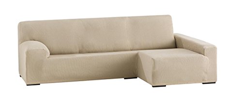Eysa elastisch sofa überwurf chaise longue rechts, frontalsicht, Polyester-Baumwolle, 01-beige, 250-310 cm von Eysa