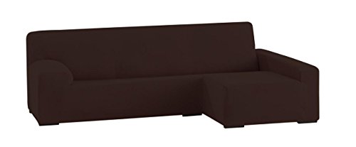 Eysa elastisch sofa überwurf chaise longue rechts, frontalsicht, Polyester-Baumwolle, 07-braun, 1 Einheiten, 250-310 cm von Eysa