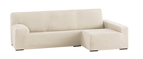 Eysa elastisch sofa überwurf chaise longue rechts, frontalsicht, Polyester-Baumwolle, 00-ecru, 250-310 cm von Eysa