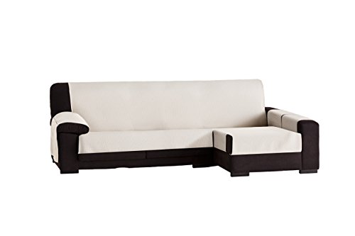 Eysa Bianca Nicht elastisch Sofa überwurf Chaise Longue 240 cm rechts, frontalsicht, Baumwolle, 00-Ecru, 37 x 9 x 29 cm von Eysa