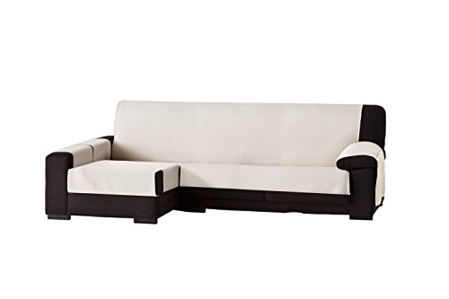 Eysa Bianca Nicht elastisch Sofa überwurf Chaise Longue 240 cm Links, frontalsicht, Baumwolle, 00-Ecru, 37 x 9 x 29 cm von Eysa