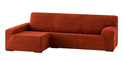 Eysa Dorian elastisch Sofa überwurf Chaise Longue Links, frontalsicht, Chenille, 09-orange, 43 x 17 x 37 cm von Eysa