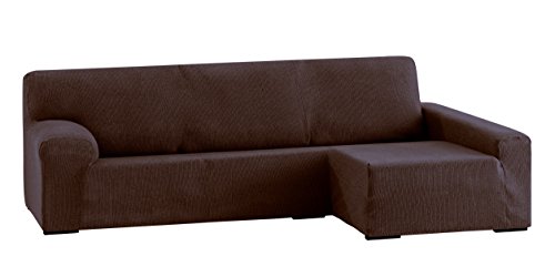 Eysa Dorian elastisch Sofa überwurf Chaise Longue rechts, frontalsicht, Chenille, 7-braun, 43 x 17 x 37 cm von Eysa