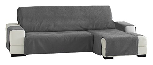 Eysa Zoco Nicht elastisch Sofa überwurf Chaise Longue rechts, frontalsicht, Chenille, Grau, 29 x 9 x 37 cm von Eysa