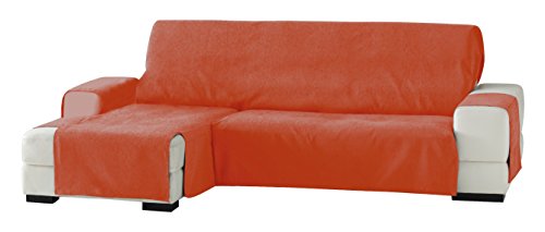 Eysa Zoco Nicht elastisch Sofa überwurf Chaise Longue Links, frontalsicht, Chenille, Orange, 29 x 9 x 37 cm von Eysa