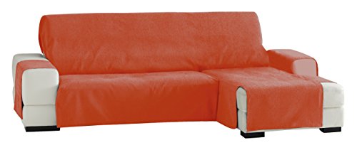 Eysa Zoco Nicht elastisch Sofa überwurf Chaise Longue rechts, frontalsicht, Chenille, Orange, 29 x 9 x 37 cm von Eysa