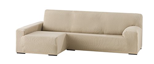 Eysa elastisch sofa überwurf chaise longue links, frontalsicht, Polyester-Baumwolle, 01-beige, 90 x 240 - 280 x 155 cm von Eysa