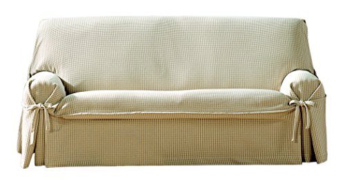 Eysa Sofaüberwurf Giovanna, 2 Quadrate, 100% Baumwolle, Universalbezug, Nicht-elastisch, Beige von Eysa