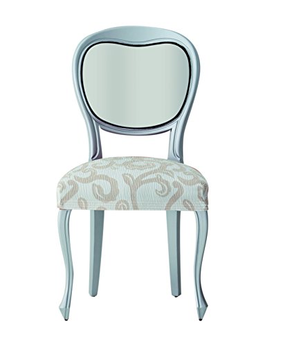 Eysa Überzug für Esszimmer-Stuhl Over, Polyester, Acryl, Elastomerkunststoff, elastisch, 2er-Pack, Weiß von Eysa
