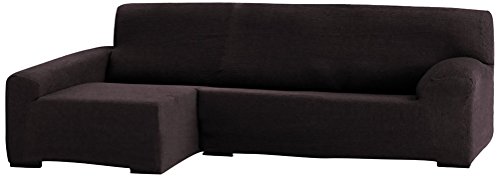 Eysa Teide elastisch Sofa überwurf Chaise Longue Links, frontalsicht, 240 cm, Polyester-Baumwolle, Braun, 43 x 37 x 14 cm von Eysa