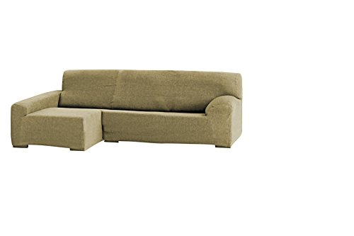 Eysa Teide elastisch Sofa überwurf Chaise Longue rechts, frontalsicht, 240 cm, Polyester-Baumwolle, Weiß, 43 x 37 x 14 cm von Eysa