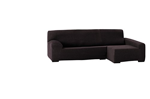Eysa Teide elastisch Sofa überwurf Chaise Longue rechts, frontalsicht, 240 cm, Polyester-Baumwolle, Braun, 43 x 37 x 14 cm von Eysa