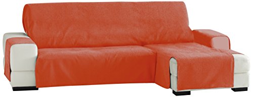 Eysa Praktische Sofabezüge, Chaiselongue 240 cm, Rechte Vorderansicht, Stoff, Orange, Drei Sitzplätze von Eysa