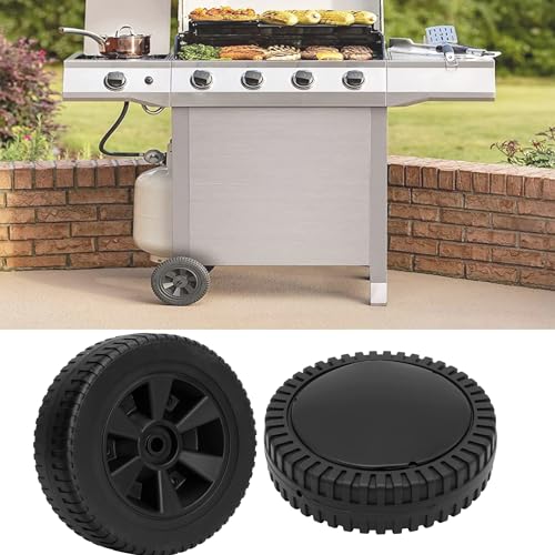 Grill Räder Teile, 2 Stück 6 Zoll Kunststoff Gasgrills Räder Radgrill Ersatzteile BBQ-Grill-Ersatzräder Grill Räder Teile BBQ Wheel Kit mit Radabdeckung für Charbroil (6 Zoll-Aktualisierung) von Eysbiy