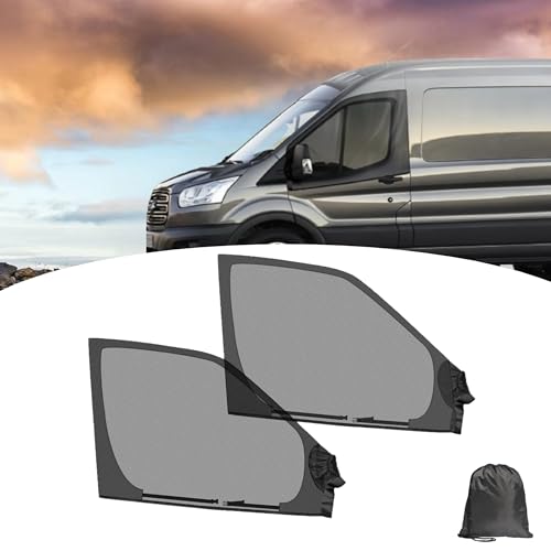 Magnetische Auto Seitenfenster Insektenschutznetze, 2 Stück Universal Elastische Frontfenster Sonnenschutz Moskitonetz atmungsaktive Auto-Frontfenster-Netz für Sprinter, Metris, Transit, Van, Camper von Eysbiy