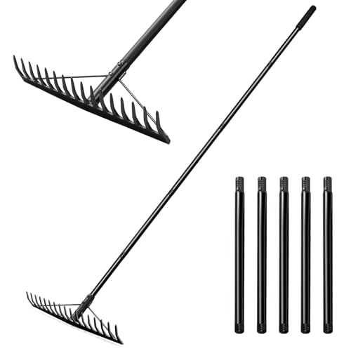 Ezkamfort Garten Rechen,185cm Metall Rechen, Harke mit 17 Stahlzinken mit Metallstiel, Robuste Rasenharke für Die Lockerung Der Nivellierung Boden, Garten Laubharke für Raking Blätter Gras, Unkraut Ezkamfort Garten Rechen,185cm Metall Rechen, Harke mit 17 Stahlzinken mit Metallstiel, Robuste Rasenharke für Die Lockerung Der Nivellierung Boden, Garten Laubharke für Raking Blätter Gras, Unkraut von EzKamfort