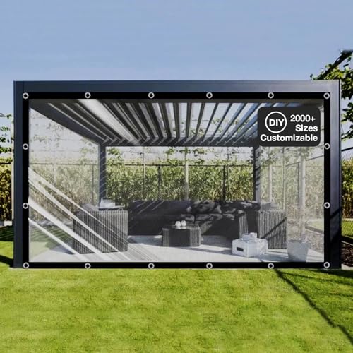 Ezcasch Plane mit Ösen Transparent Nach Maß - Anpassbar Innerhalb von 8x8m - 420g/m² Outdoor Abdeckplane Durchsichtig 0.35mm Abdeckfolie Wasserdicht für Regenschutz Bauernhof Boot mit Fixseil Ezcasch Plane mit Ösen Transparent Nach Maß - Anpassbar Innerhalb von 8x8m - 420g/m² Outdoor Abdeckplane Durchsichtig 0.35mm Abdeckfolie Wasserdicht für Regenschutz Bauernhof Boot mit Fixseil von Ezcasch