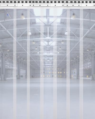 Ezcasch Transparent Streifenvorhang 6Stk. 20x250cm Lamellenvorhang Lamellen Streifen Insektenschutz/Windschutz für Zimmer, Läden, Shops(Höhe 2,5m x Breite 1,0m) von Ezcasch