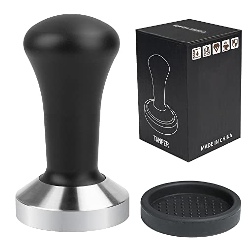 Ezebesta 51mm Kaffee Tamper Schwarz Aluminium Griff und 304 Edelstahl Base Espresso Barista Stempel Fuer Siebträger Kaffeemaschine Zubehör von Ezebesta