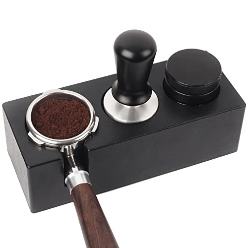 Ezebesta 54mm-58mm Tamperstation Schwarz Tamping Ständer Andrückstation für Siebträger, Tamper, Kaffee Leveler Espresso Kaffeemaschine Barista Zubehör von Ezebesta