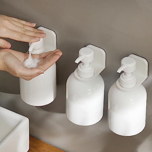 Ezebesta Weiße Seifenspender im Landhausstil Bohrfreie Wandflaschen Einfaches Design Platzsparende Bad-Dusch-Organisation von Ezebesta